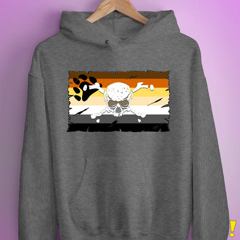 Bear Pride Pirate Flag Hoodie - Grey Heather